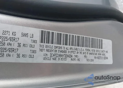 2017 Dodge Journey Se from USA, damaged, VIN 3C4PDCAB4HT694694